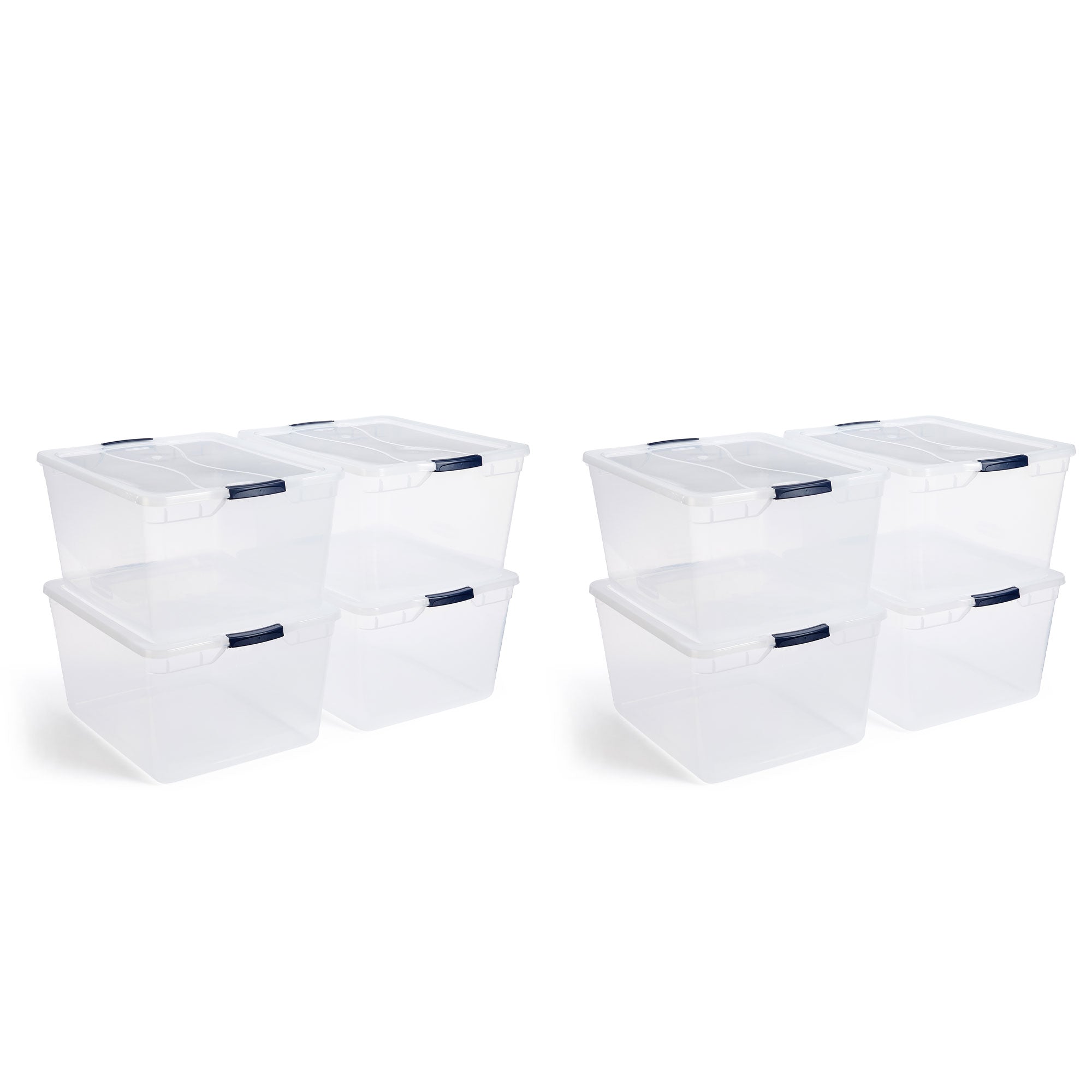Rubbermaid Cleverstore 74 Qt Latching Plastic Storage Container & Lid (8 Pack) - VMInnovations