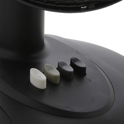 Comfort Zone 12" High Velocity 3 Speed Adjustable Oscillating Table Fan, Black