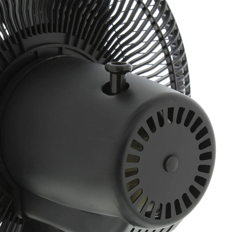 Comfort Zone 12" High Velocity 3 Speed Adjustable Oscillating Table Fan, Black