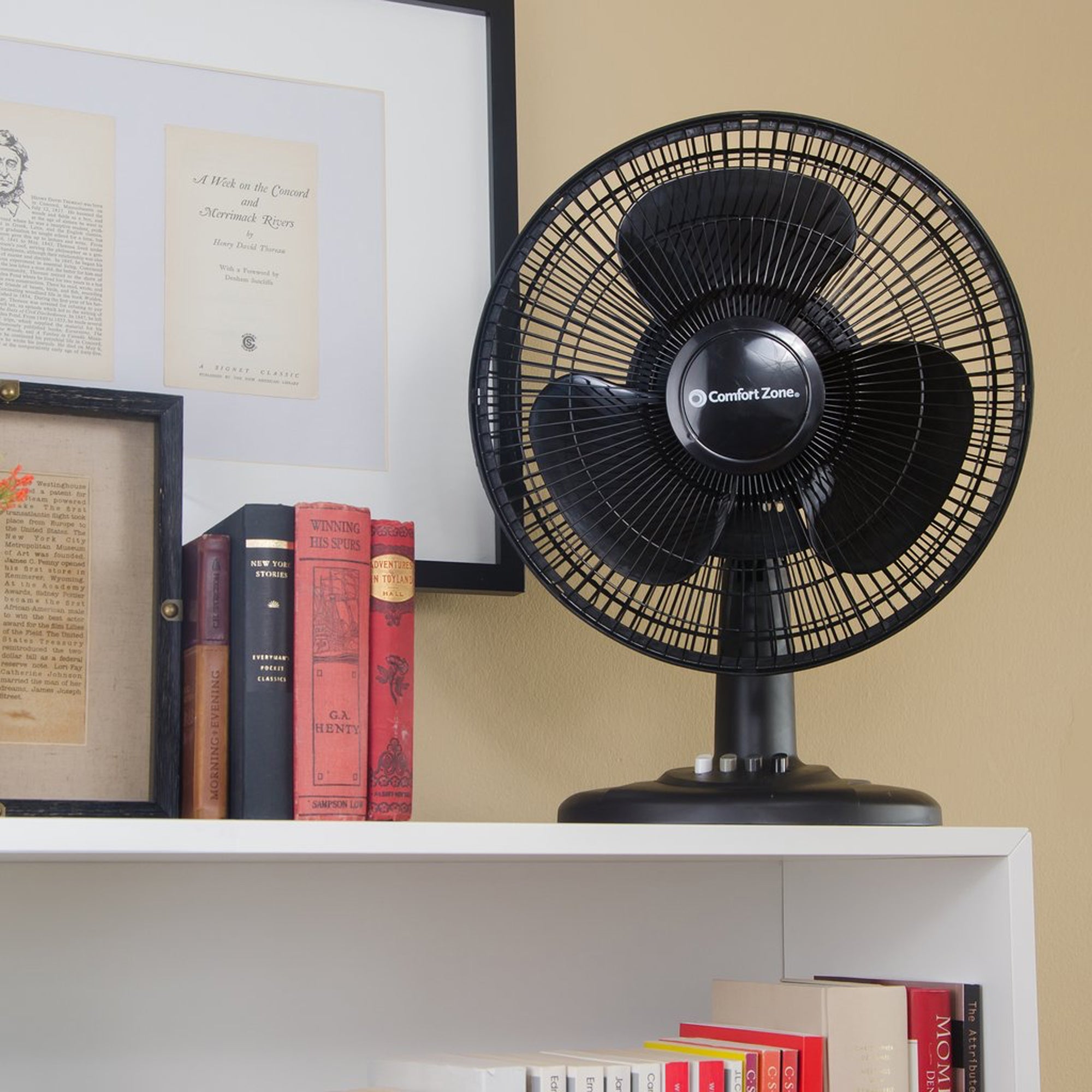 Comfort Zone 12" High Velocity 3 Speed Adjustable Oscillating Table Fan (Used) - VMInnovations