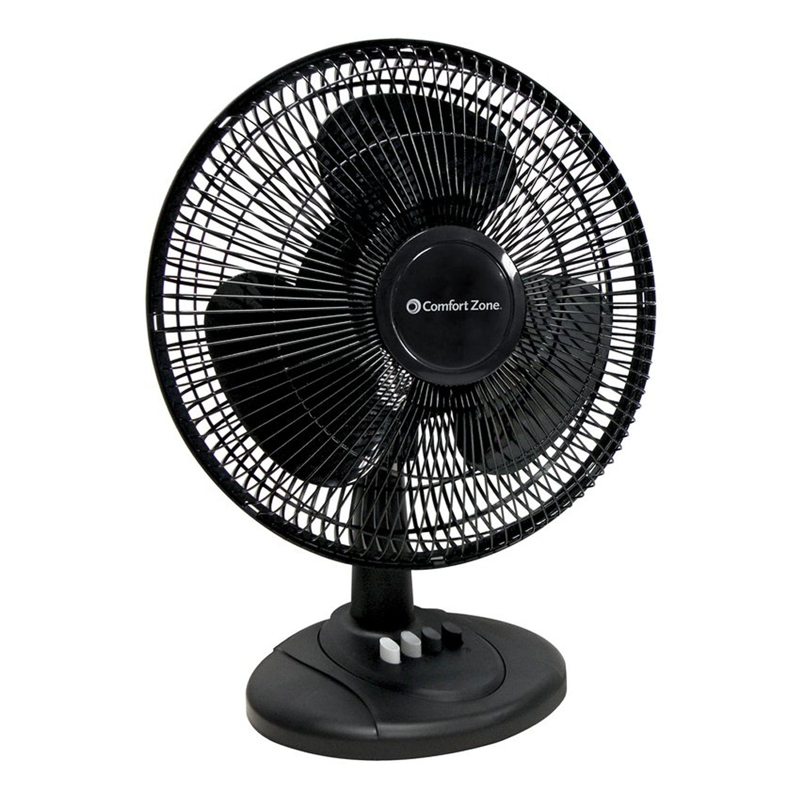 Comfort Zone 12" High Velocity 3 Speed Adjustable Oscillating Table Fan (Used) - VMInnovations