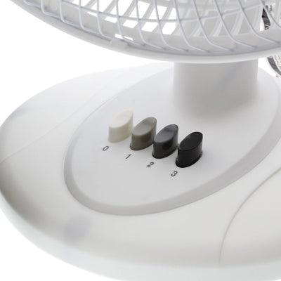 Comfort Zone 12" 3 Speed Adjustable Oscillating Table Fan, White (Open Box)