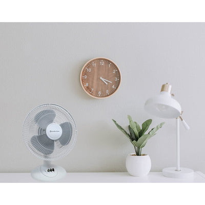 Comfort Zone 12" 3 Speed Adjustable Oscillating Table Fan, White (Open Box)