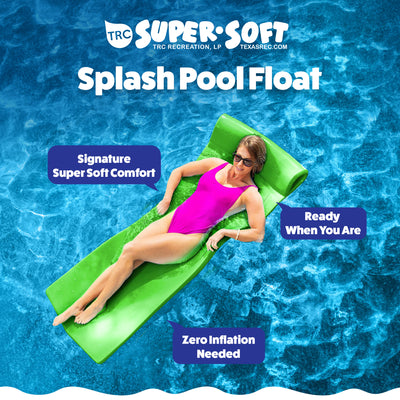 TRC Recreation Splash 1.25" Thick Foam Pool Float Mat, Fierce Green (Open Box) - VMInnovations