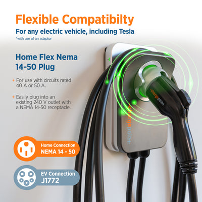 Home Flex Level 2 WiFi NEMA 14-50 Plug Electric Vehicle EV Charger (Open Box)