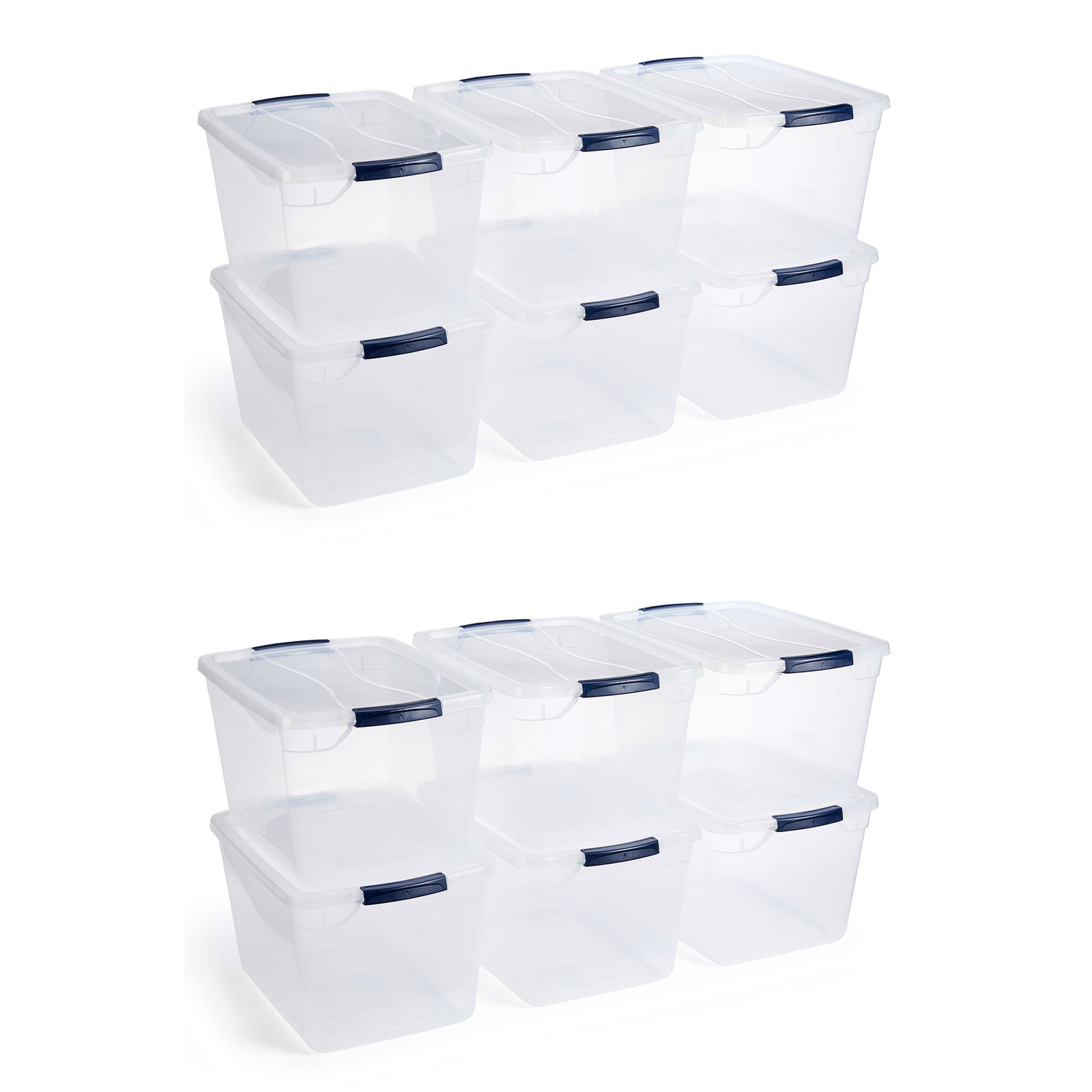 Rubbermaid Cleverstore 32 Quart Plastic Storage Tote Container w/ Lid (12 Pack) - VMInnovations