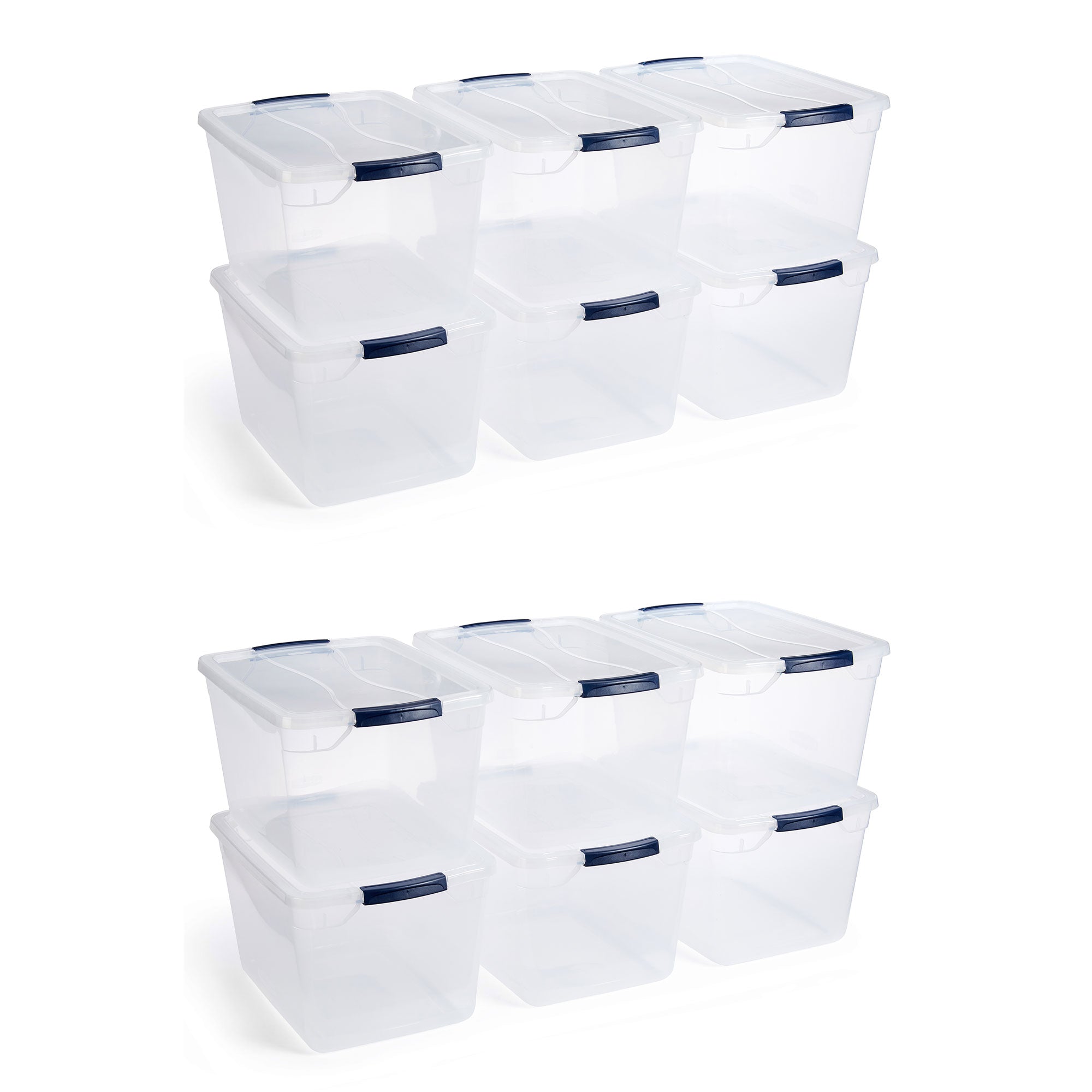 Rubbermaid Cleverstore 32 Quart Plastic Storage Tote Container w/ Lid (12 Pack) - VMInnovations