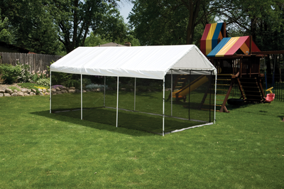 ShelterLogic 23531 2 in 1 Easy Installation Steel Frame Canopy with Screen Kit