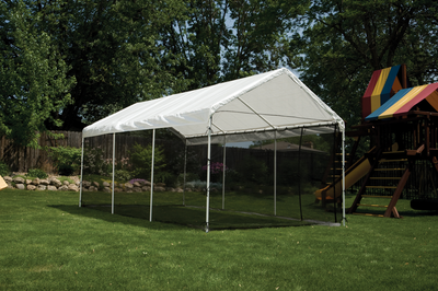 ShelterLogic 23531 2 in 1 Easy Installation Steel Frame Canopy with Screen Kit