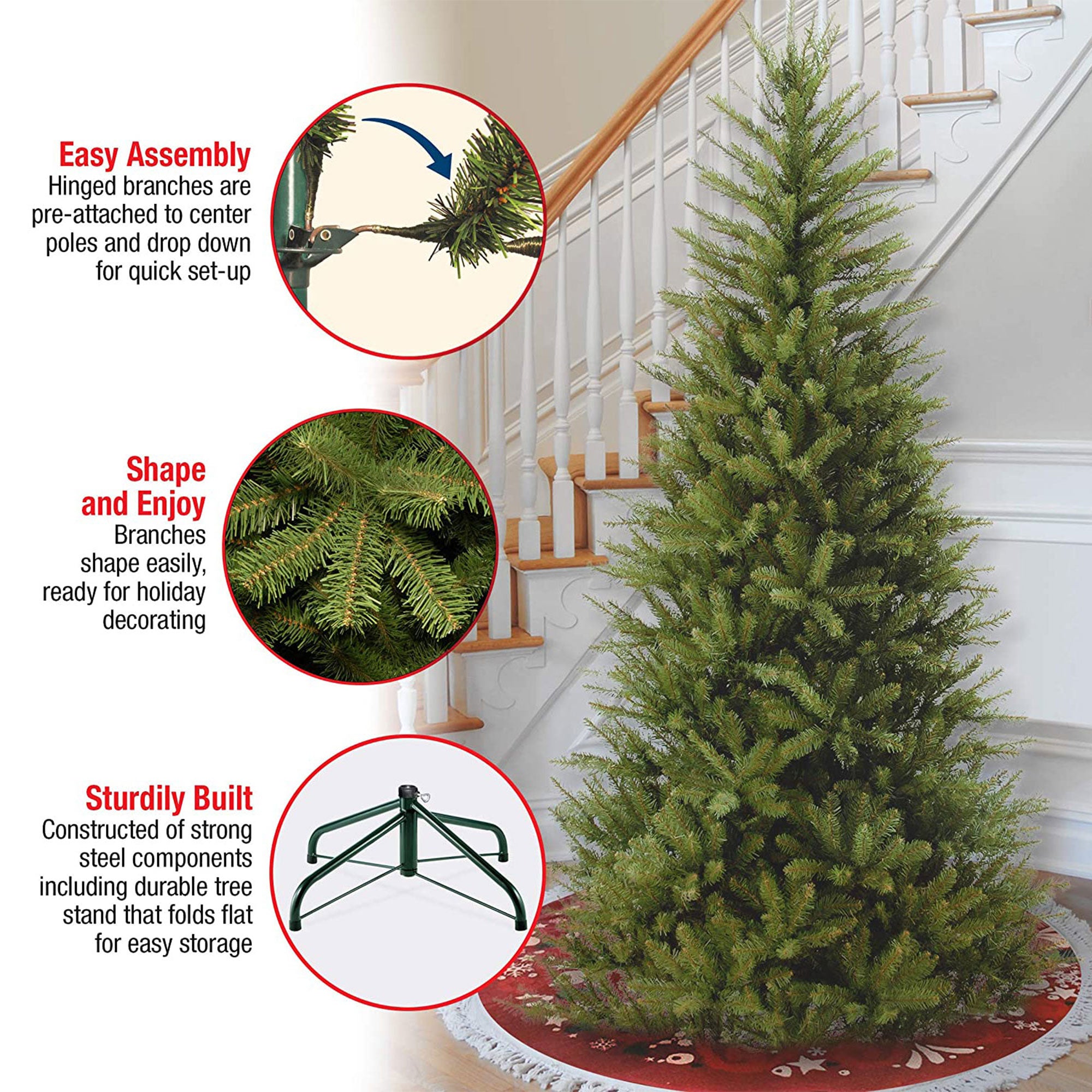 National Tree Company Slim Dunhill Fir 6.5' Clear-Lit Artificial Christmas Tree