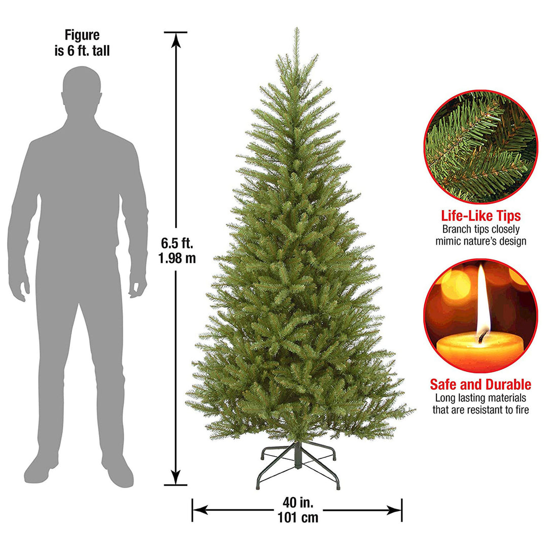 National Tree Company Dunhill Fir 6.5' Clear-Lit Artificial Christmas Tree(Used)