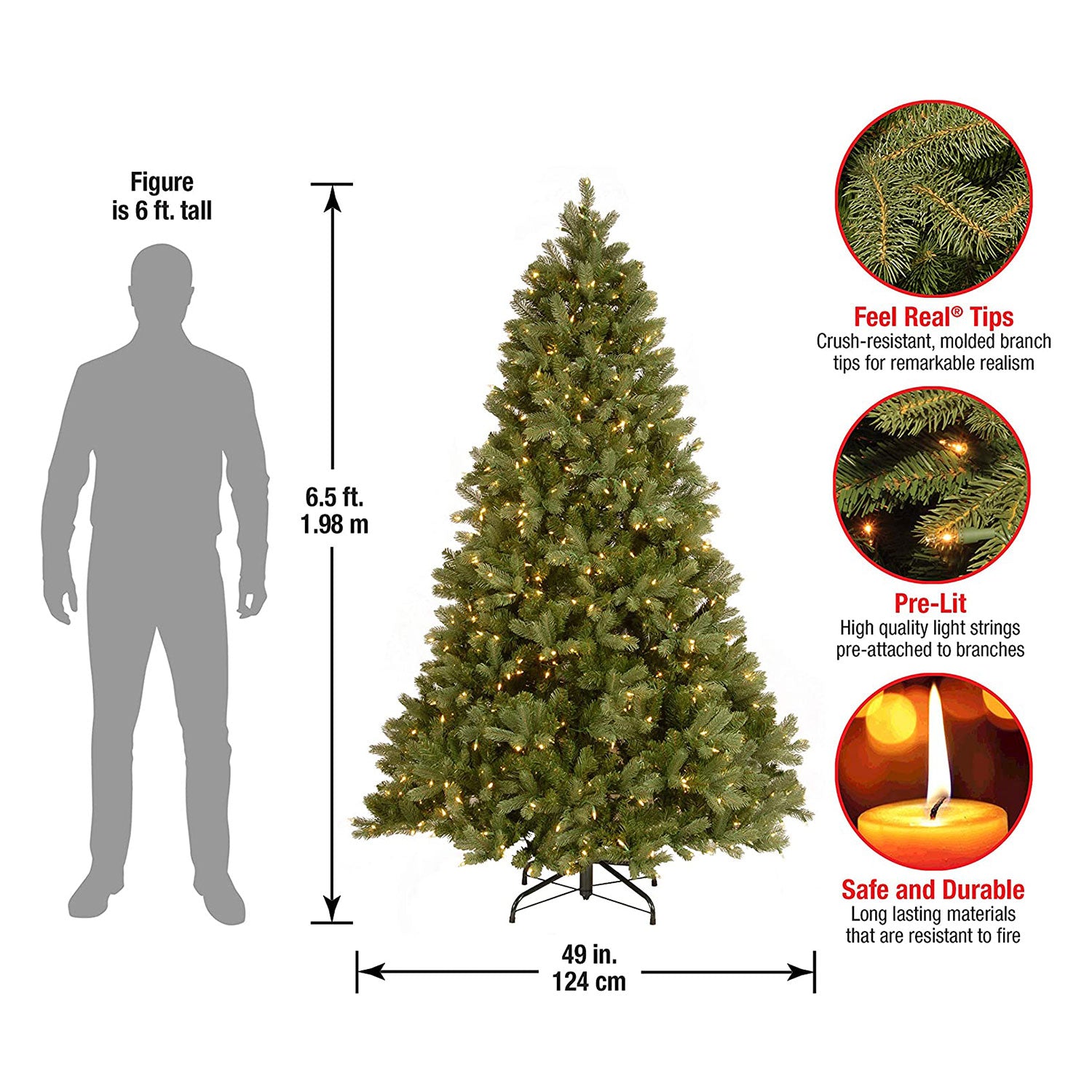 National Tree Company Douglas 6.5 Ft Artificial Christmas Tree w/Stand (Used) - VMInnovations