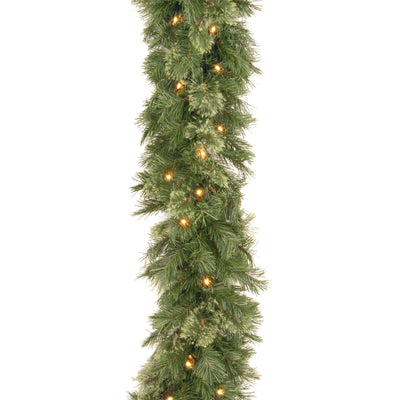 National Tree Company 9 Foot Wispy Willow Garland with Clear Lights