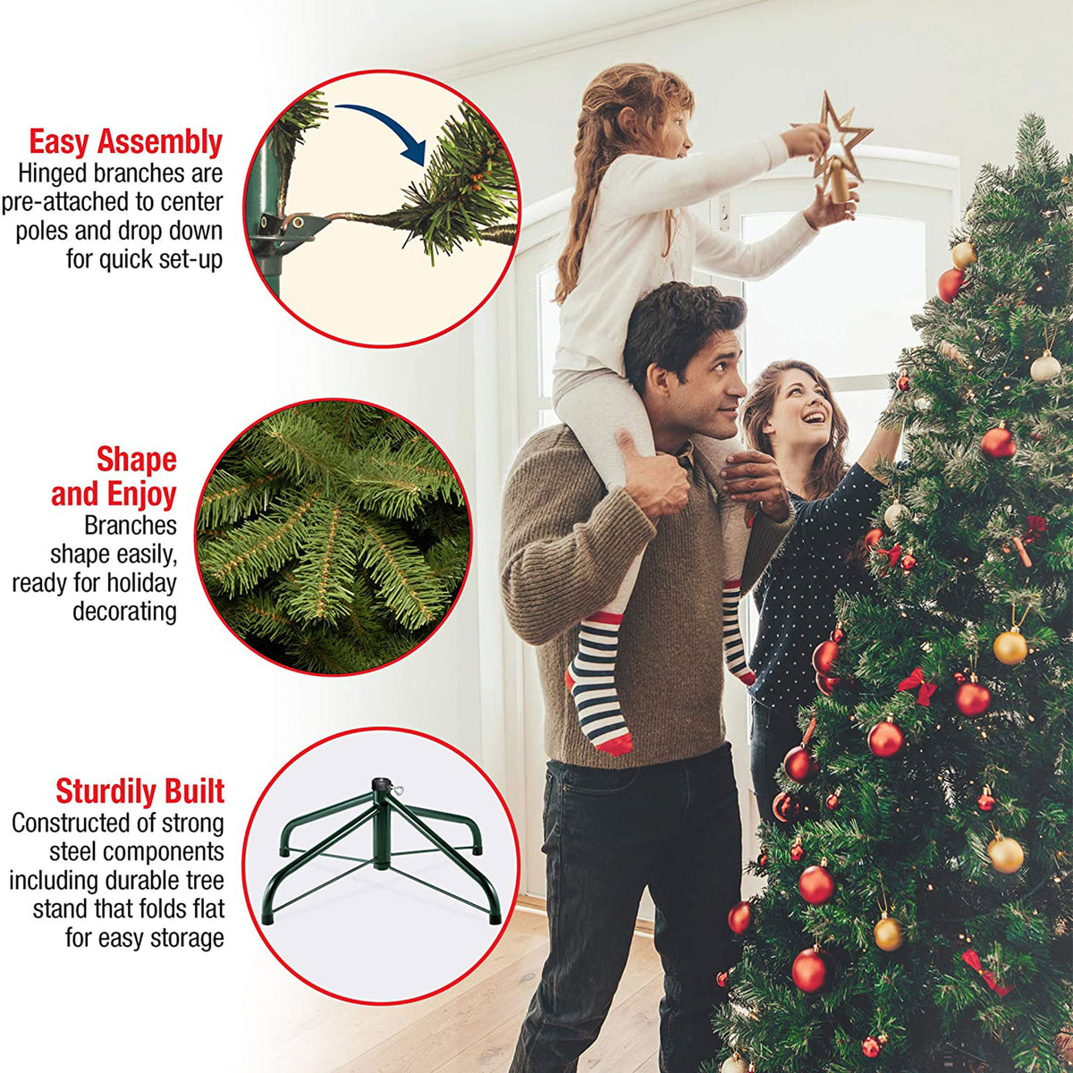National Tree Company Carolina Pine 7.5ft Prelit Christmas Tree (Open Box)