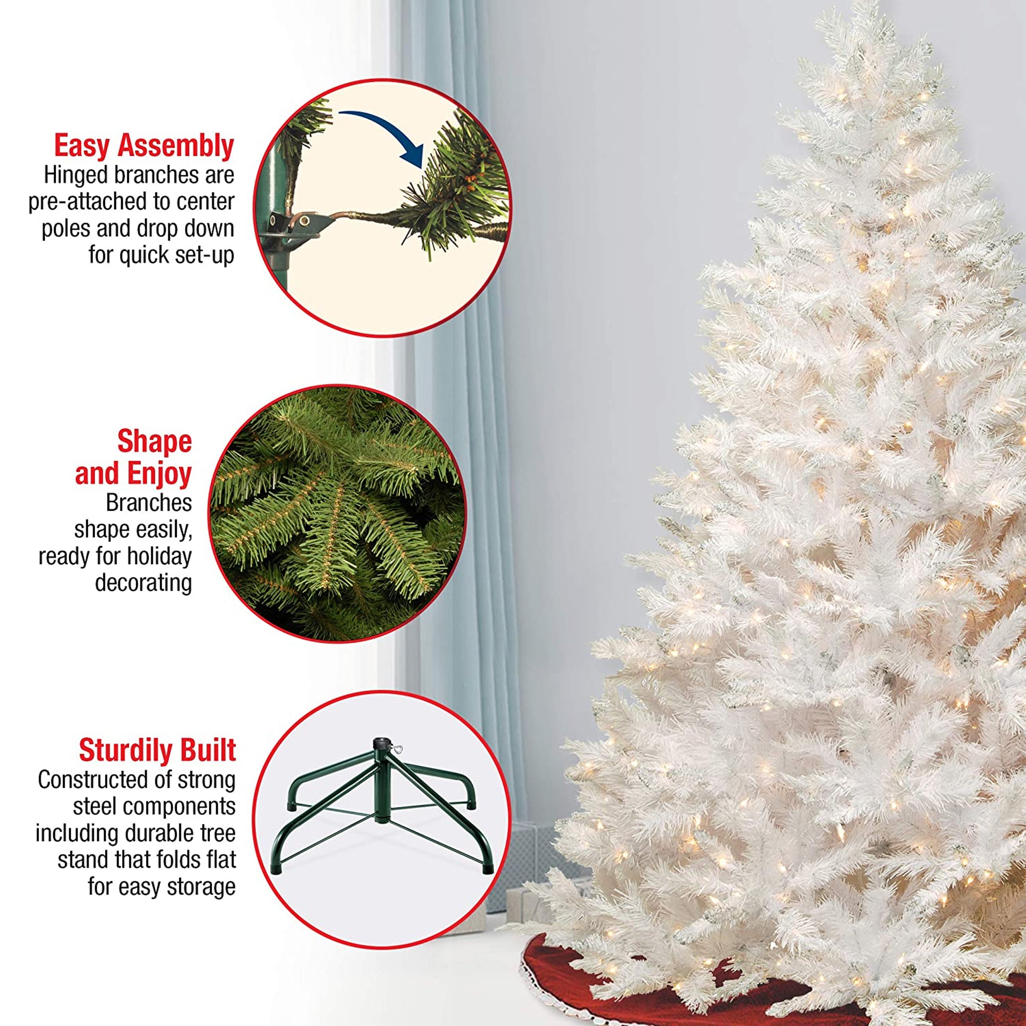 National Tree Company Winchester Pine 7' White Christmas Tree (Used) - VMInnovations