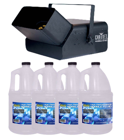 Chauvet DJ B550 Bubble King High Output Bubble Machine + 4) BJU Bubble Fluids