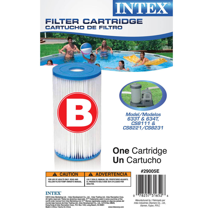 Intex Easy Set Type B Replacement Filter Cartridge for Swimming Pools (9 Pack)