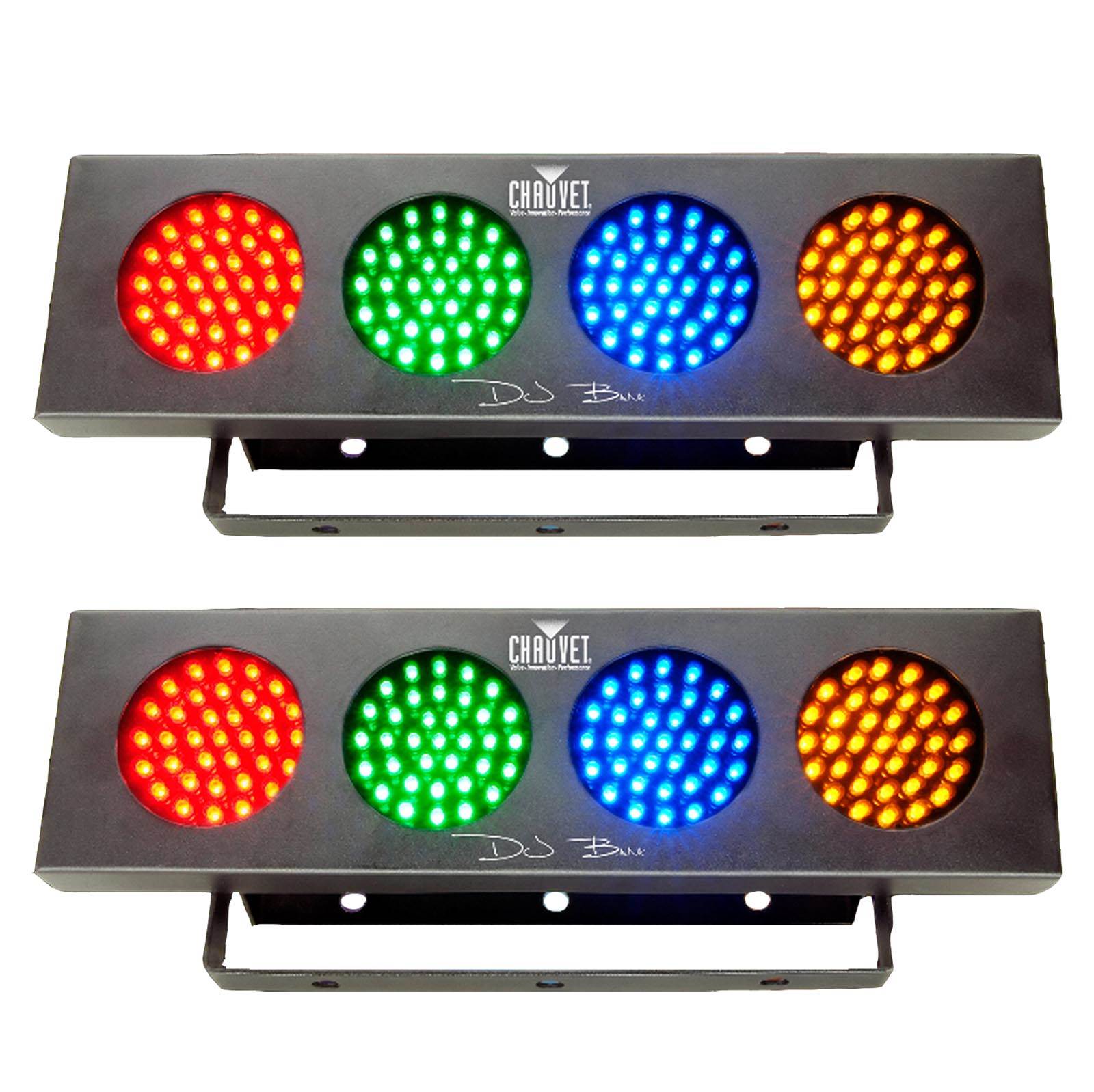 Chauvet DJ Bank RGBA LED Sound Active Color Party Wash Effect Light (2 Pack)