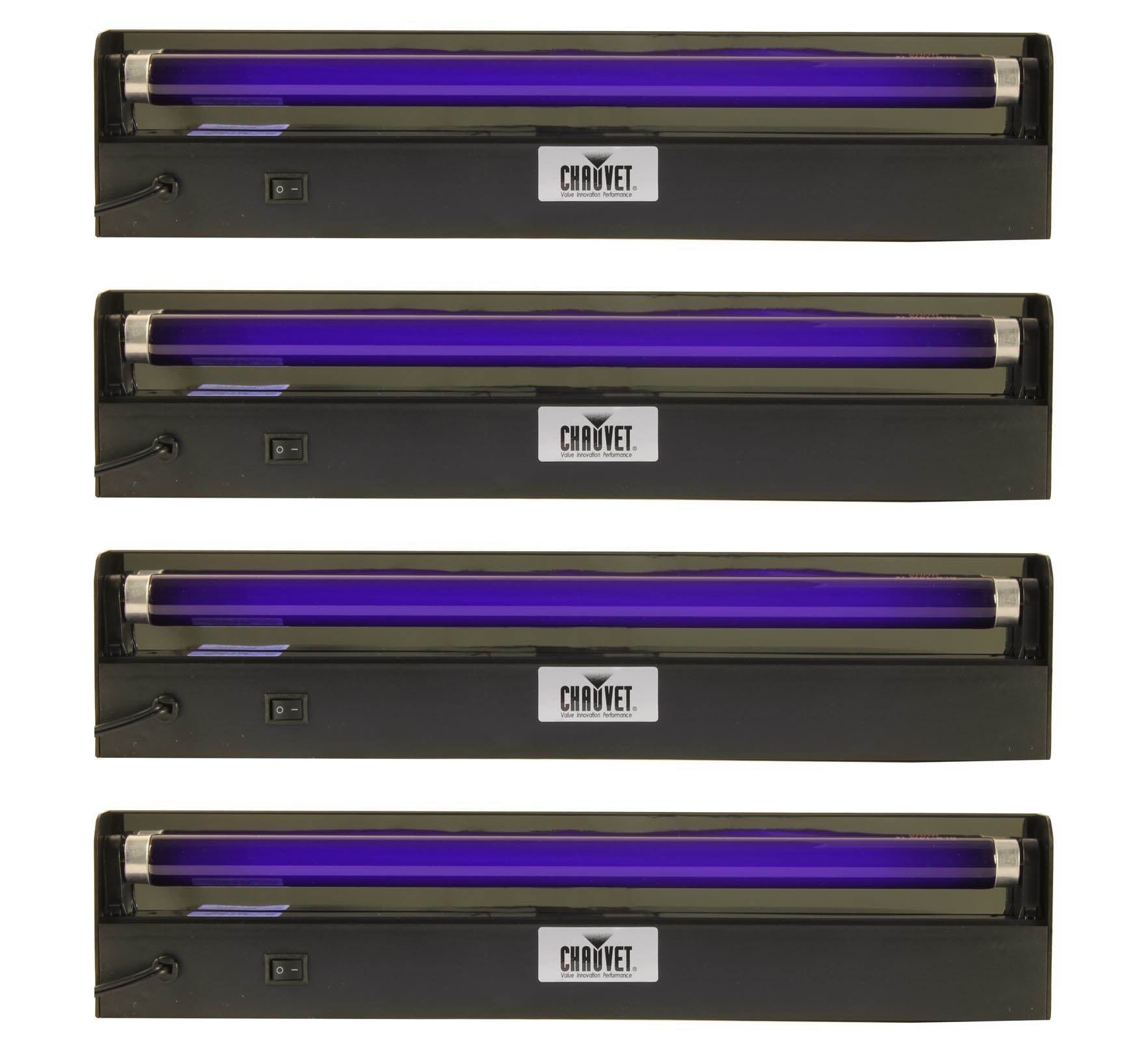 (4) Chauvet DJ NVF18 18" UV Black Light 15 W Blacklights w/ Reflector | NV-F18 - VMInnovations