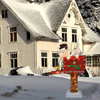 ProductWorks Peanuts 36in Snoopy on The Mailbox Prelit Yard Decoration(Open Box) - VMInnovations