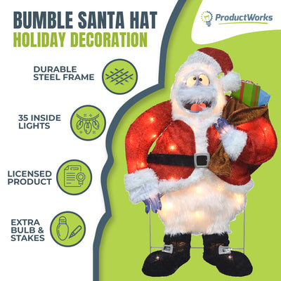 ProductWorks Rudolph 24" Bumble Snowman Santa Pre Lit Yard Decoration (Open Box) - VMInnovations
