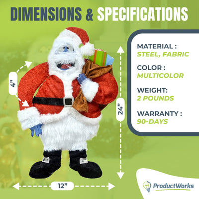 ProductWorks 24in Bumble Snowman Santa Pre Lit Christmas Yard Decoration (Used) - VMInnovations