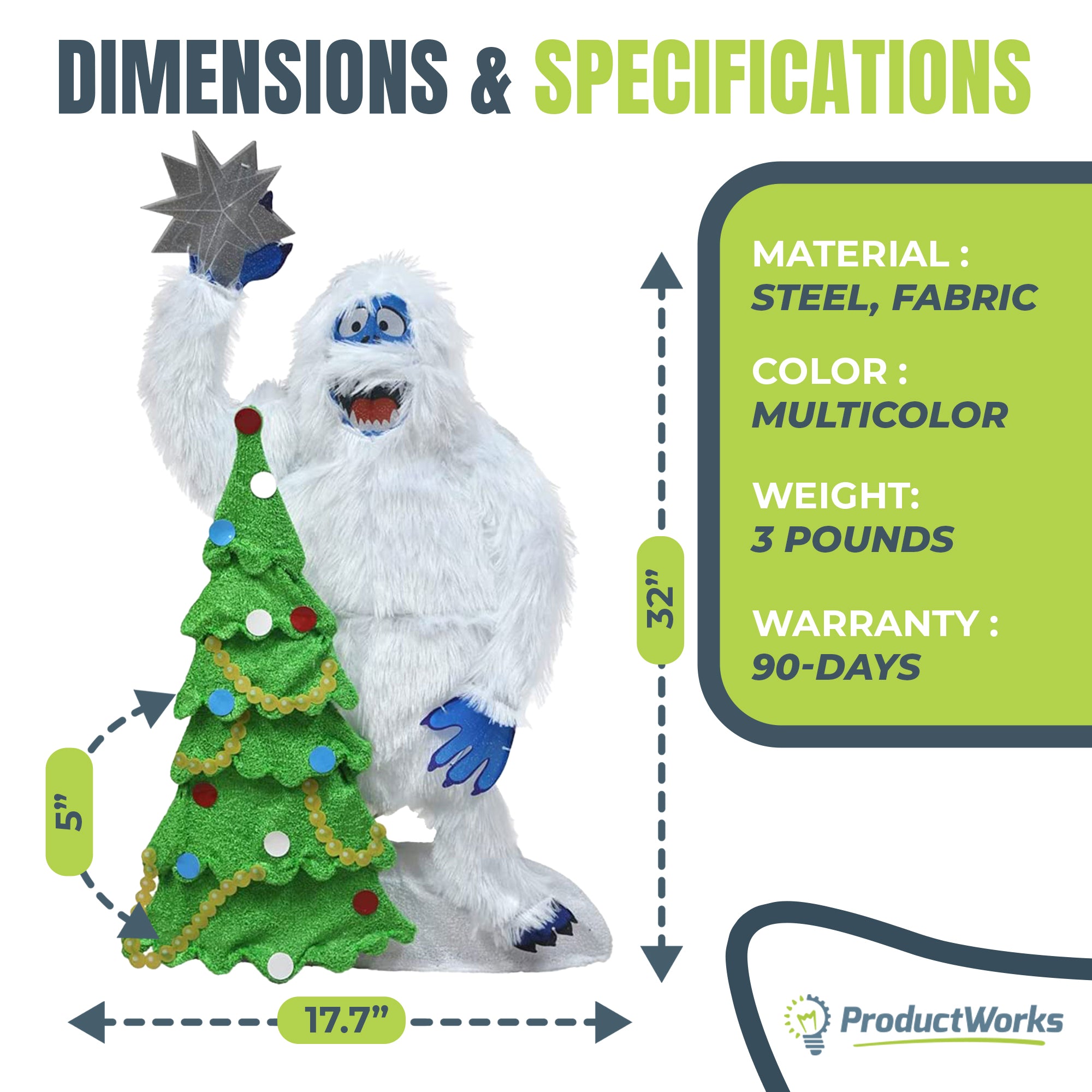 ProductWorks Peanuts 32" Snoopy & Woodstock and 32" Bumble w/ Tree Decorations - VMInnovations