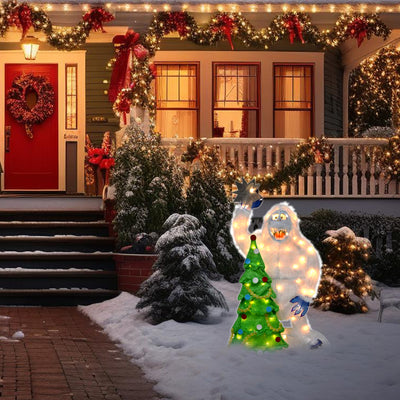 ProductWorks Peanuts 32" Snoopy & Woodstock and 32" Bumble w/ Tree Decorations