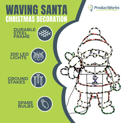 48 In Pro-Line LED Animation Waving Santa Christmas Yard Decoration (Used) - VMInnovations