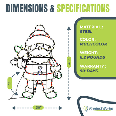48 In Pro-Line LED Animation Waving Santa Christmas Yard Decoration (Used) - VMInnovations