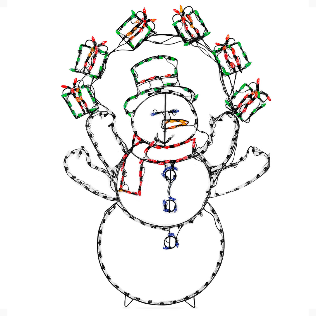 ProductWorks 60" Pro-Line LED Animation Juggling Snowman Christmas Yard Decor - VMInnovations