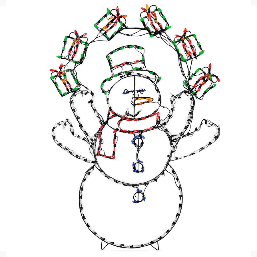 ProductWorks 60" Pro-Line LED Animation Juggling Snowman Christmas Yard Decor - VMInnovations