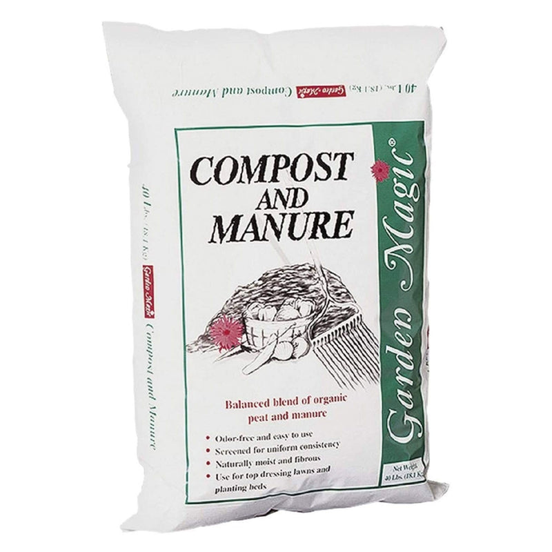 Michigan Peat 5240 Outdoor Lawn Garden Compost and Manure Blend, 40 Pound Bag - VMInnovations