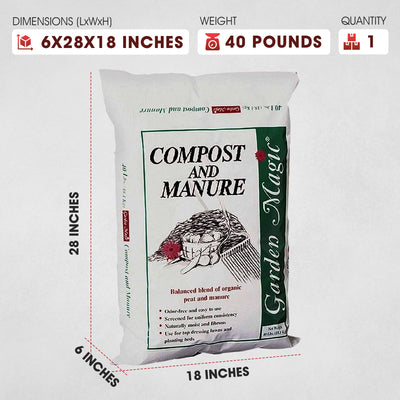 Michigan Peat Outdoor Lawn Garden Compost and Manure Blend, 40 lb Bag, 3 Pack - VMInnovations