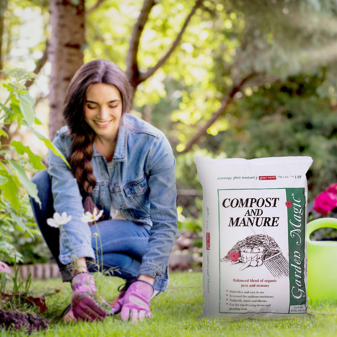 Michigan Peat Outdoor Lawn Garden Compost and Manure Blend, 40 lb Bag, 60 Pack