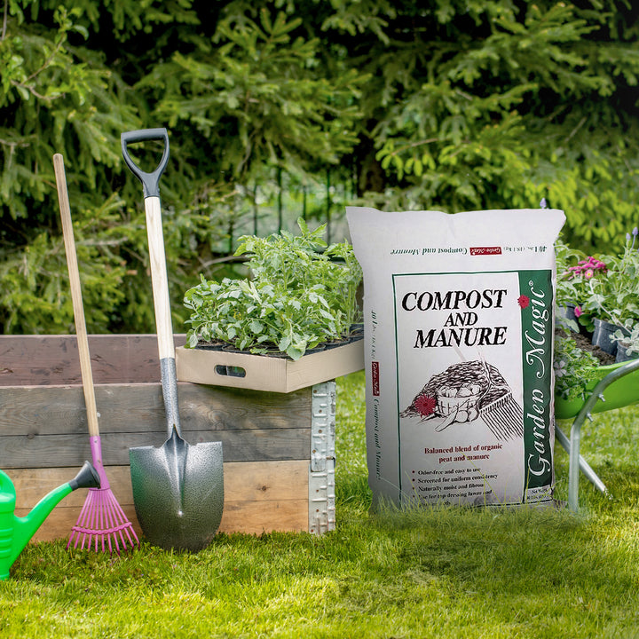 Michigan Peat Outdoor Lawn Garden Compost and Manure Blend, 40 lb Bag, 60 Pack