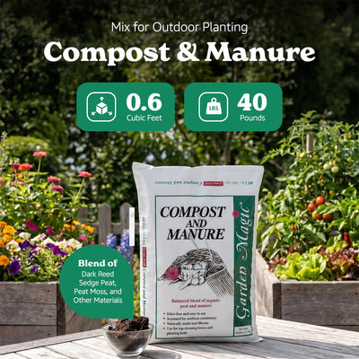 Michigan Peat 5240 Lawn Garden Compost and Manure Blend, 40 Pound Bag (Open Box)