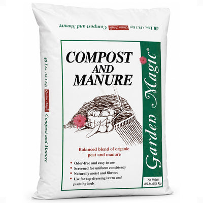 Michigan Peat 5240 Outdoor Lawn Garden Compost and Manure Blend, 40 Pound Bag