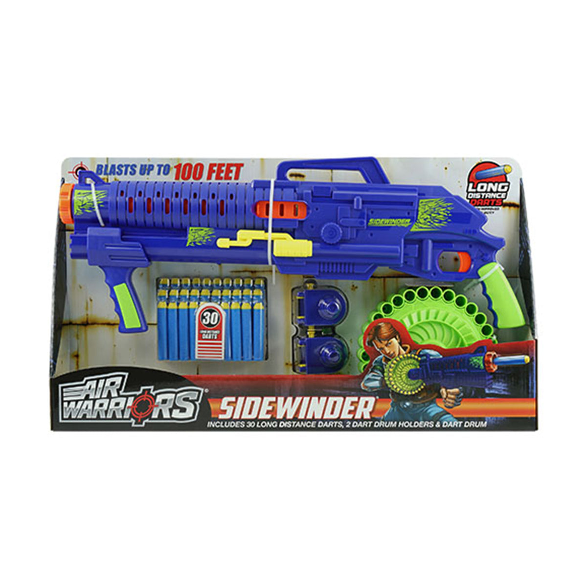 Buzz Bee Toys Air Warriors Sidewinder Pump Action Dart Blaster Gun w/ Foam Darts - VMInnovations