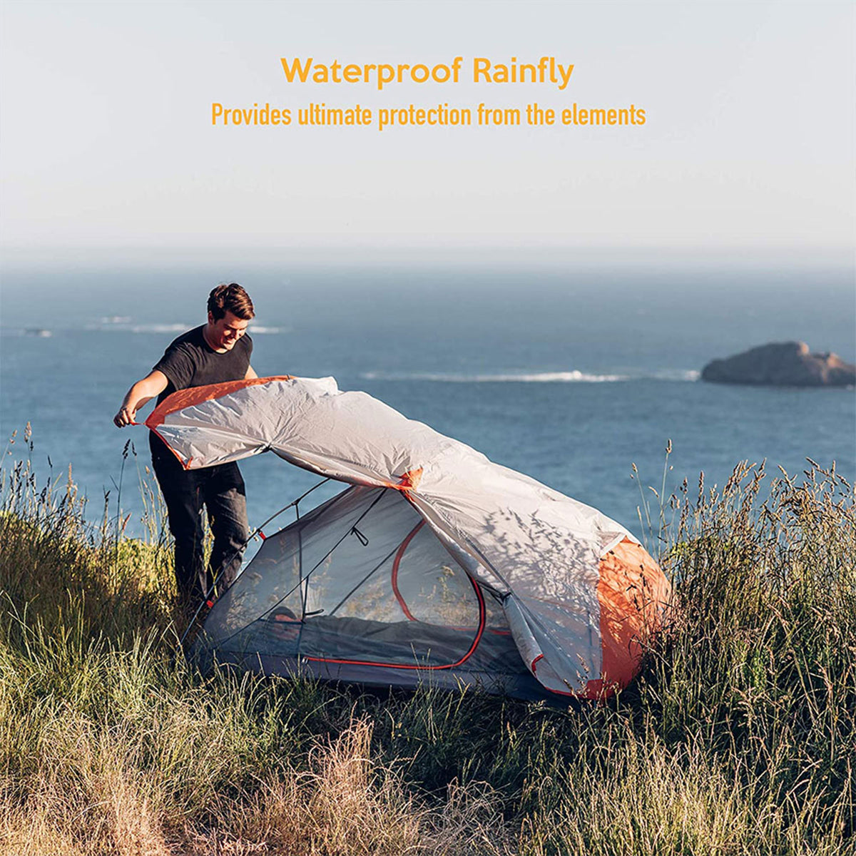 Lightweight 2 Person Outdoor Backpacking Tent with Rain Fly (Open Box)