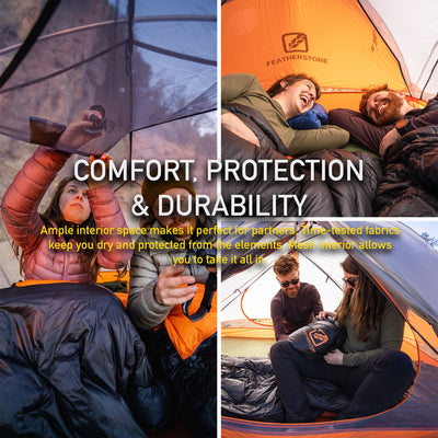 Lightweight 2 Person Outdoor Backpacking Tent with Rain Fly (Open Box)