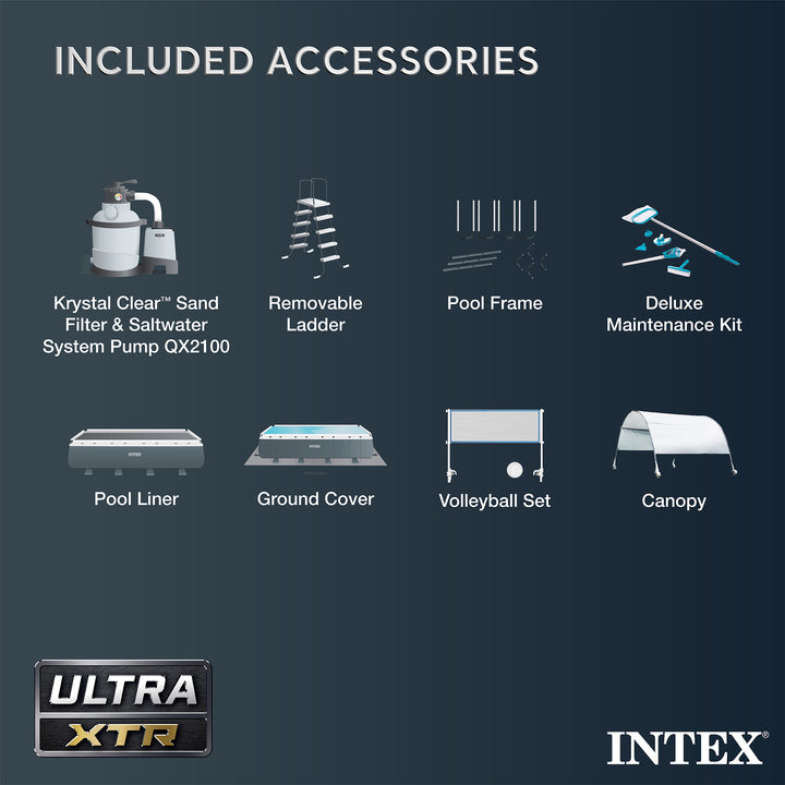 INTEX 26367EH 24' x12' x52" Rectangular Ultra XTR Frame Swimming Pool with Pump