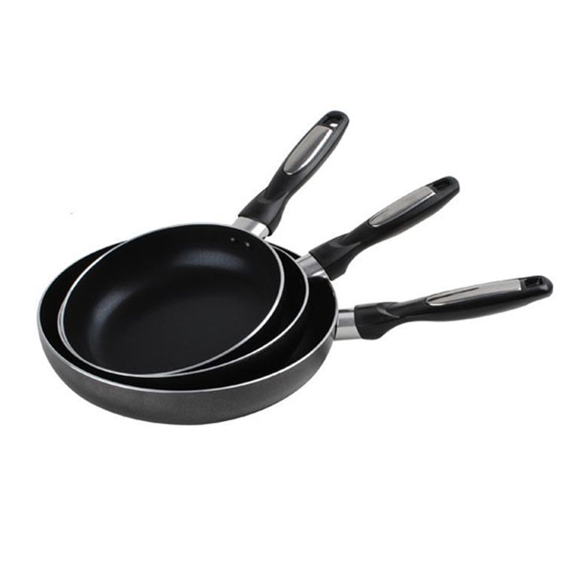 Alpine Cuisine 3 Piece Non Stick 7 8 and 9.5 Inch Frying Pan Skillet Set, Black