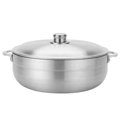 Alpine Cuisine 11 Qt Aluminum Nonstick Caldero Pot with Lid, Silver (Damaged)