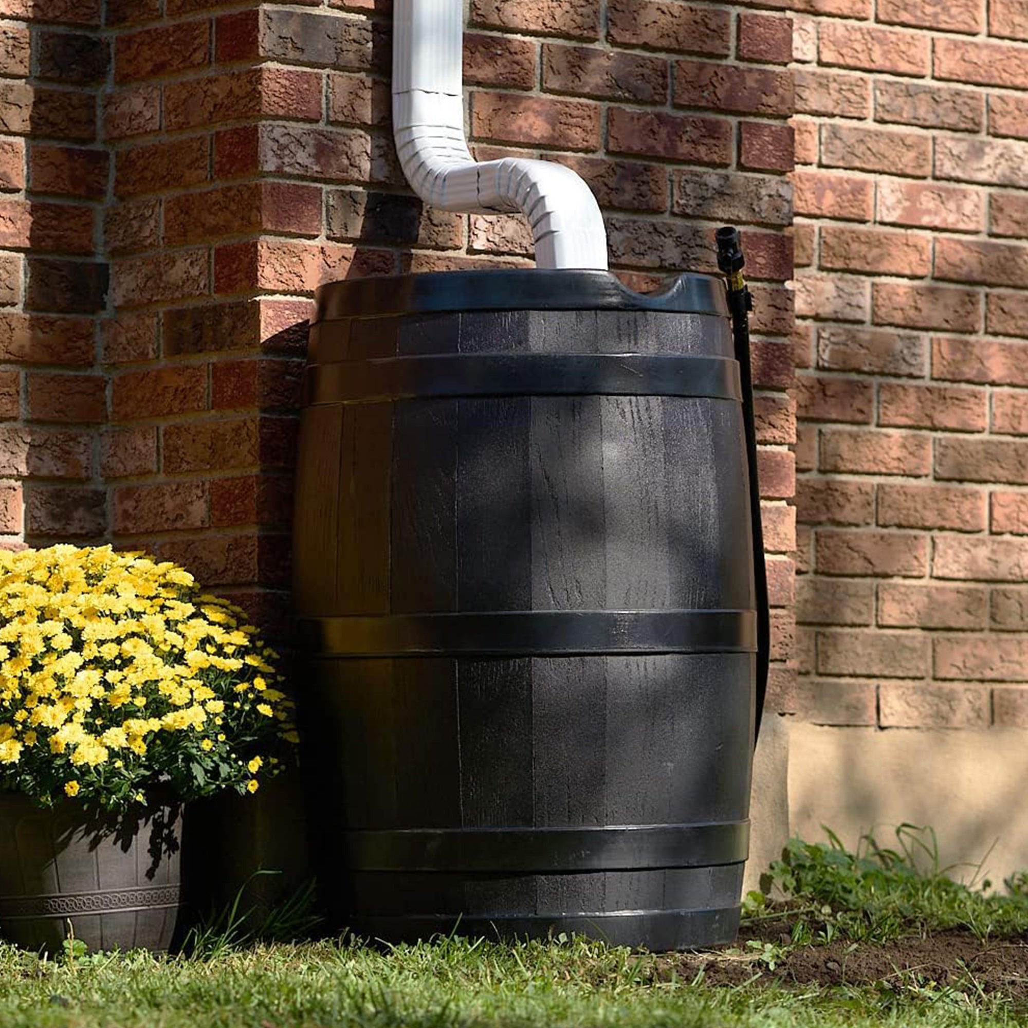 FCMP Outdoor RC45 Rain Barrel with Flat Back for Plants & Gardens (Damaged)