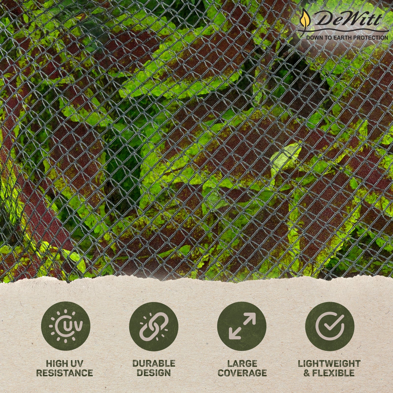 DeWitt 14x45 Ft Deluxe Bird Barricade, Garden Mesh Netting for Plant Protection - VMInnovations