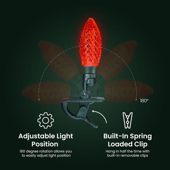 Noma Quick Clip C9 LED Christmas Lights, 66.8', 100 Multicolor Bulbs (Open Box)