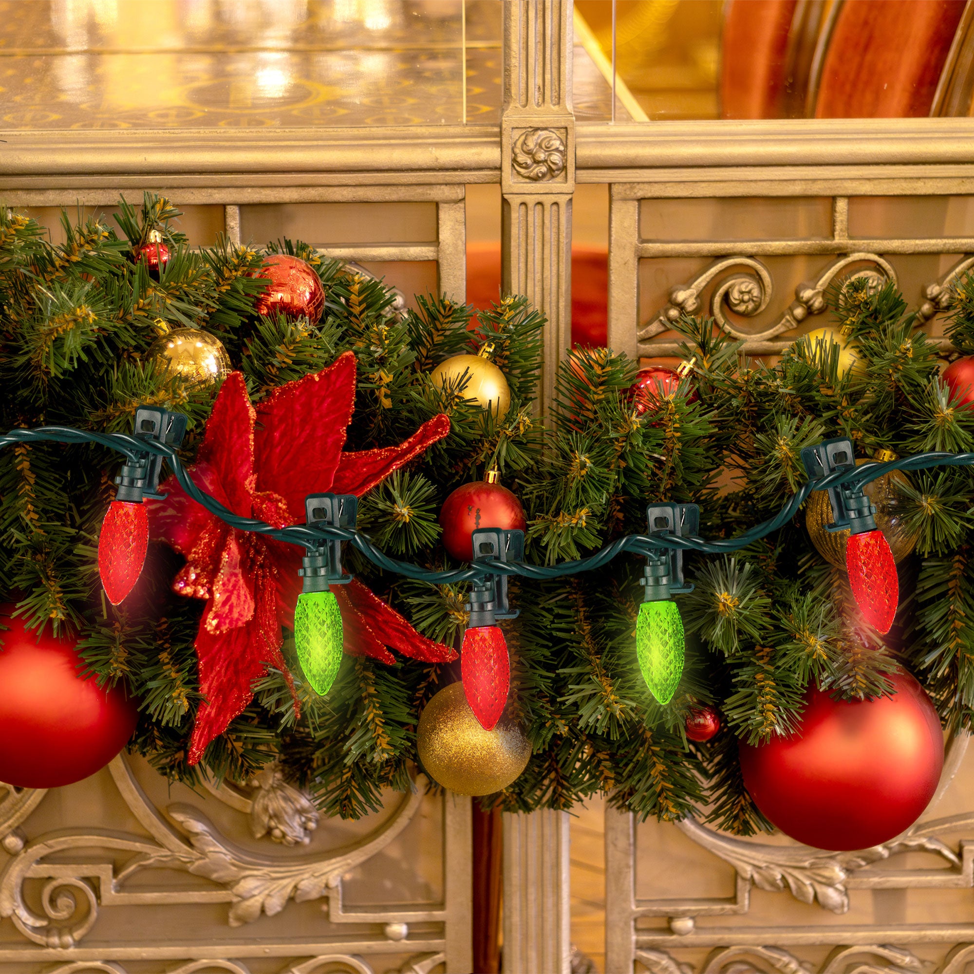 NOMA Quick Clip 66.8' LED Oudoor Christmas String Lights, 100 Multi-Color Bulbs - VMInnovations