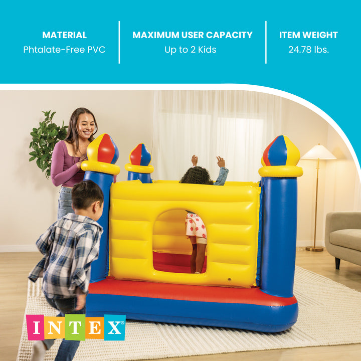 Intex Inflatable Colorful Jump-O-Lene Castle Bounce House, for 2 Kids Ages 3-6