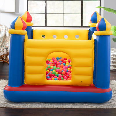 Intex Kids Inflatable Jump-O-Lene Ball Pit Castle Bouncer w/ Air Pump & Balls